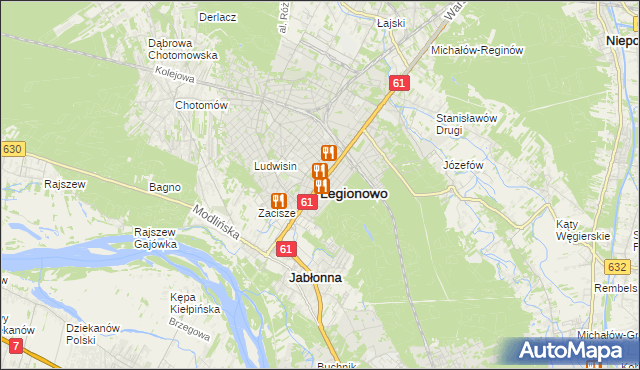 mapa Legionowo, Legionowo na mapie Targeo