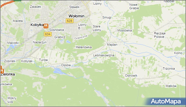 mapa Leśniakowizna, Leśniakowizna na mapie Targeo