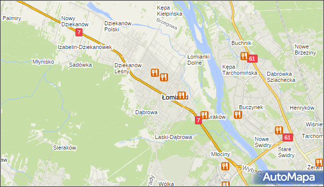 mapa Łomianki, Łomianki na mapie Targeo