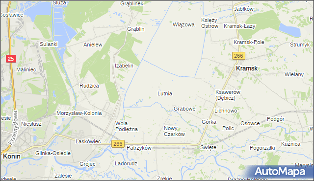 mapa Lutnia, Lutnia na mapie Targeo