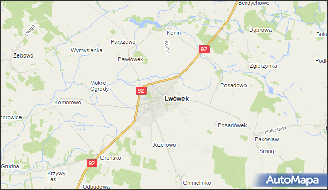 mapa Lwówek powiat nowotomyski, Lwówek powiat nowotomyski na mapie Targeo