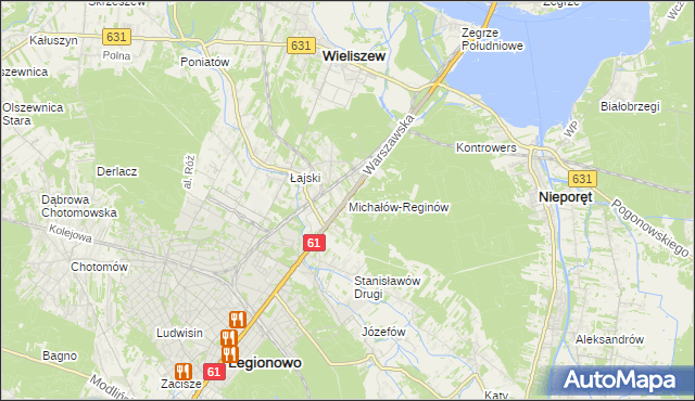 mapa Michałów-Reginów, Michałów-Reginów na mapie Targeo