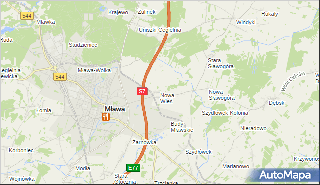 mapa Nowa Wieś gmina Szydłowo, Nowa Wieś gmina Szydłowo na mapie Targeo