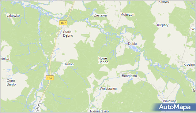 mapa Nowe Dębno, Nowe Dębno na mapie Targeo