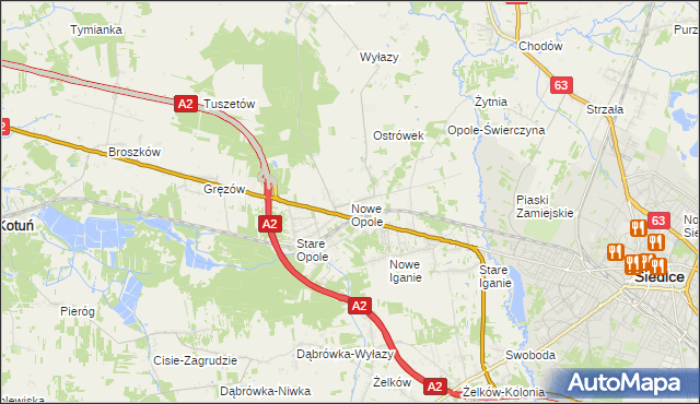 mapa Nowe Opole, Nowe Opole na mapie Targeo