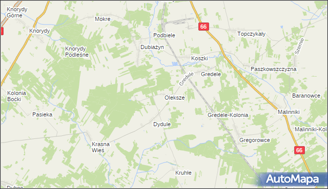 mapa Oleksze, Oleksze na mapie Targeo