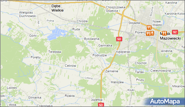 mapa Podrudzie, Podrudzie na mapie Targeo