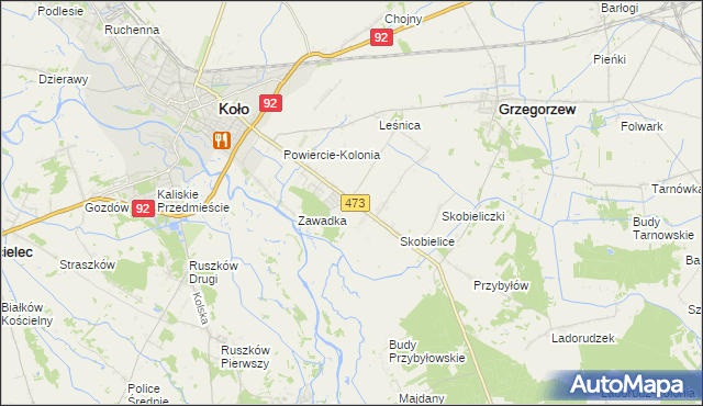 mapa Powiercie, Powiercie na mapie Targeo