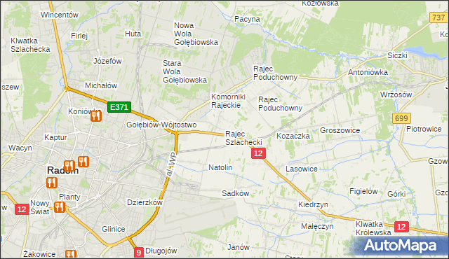 mapa Rajec Szlachecki, Rajec Szlachecki na mapie Targeo
