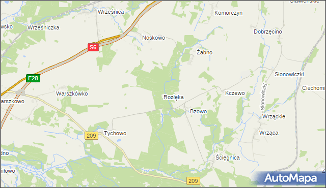 mapa Rozłęka, Rozłęka na mapie Targeo