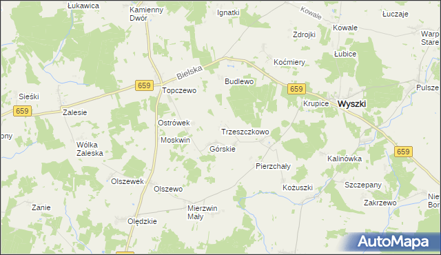 mapa Trzeszczkowo, Trzeszczkowo na mapie Targeo