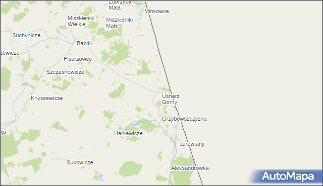 mapa Usnarz Górny, Usnarz Górny na mapie Targeo