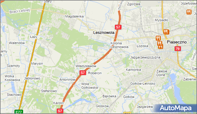 mapa Wilcza Góra gmina Lesznowola, Wilcza Góra gmina Lesznowola na mapie Targeo