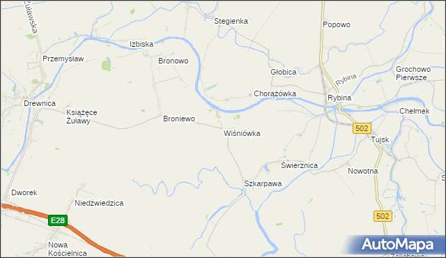 mapa Wiśniówka gmina Stegna, Wiśniówka gmina Stegna na mapie Targeo