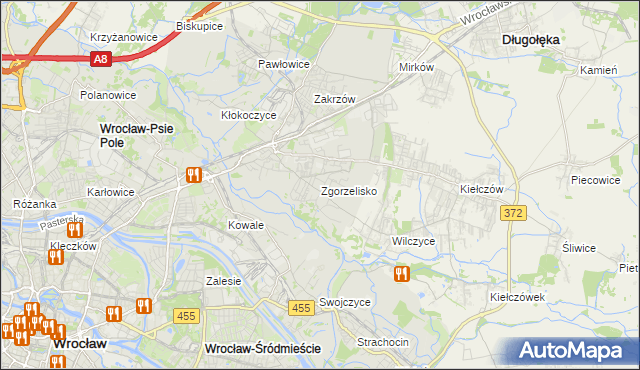 mapa Zgorzelisko, Zgorzelisko na mapie Targeo