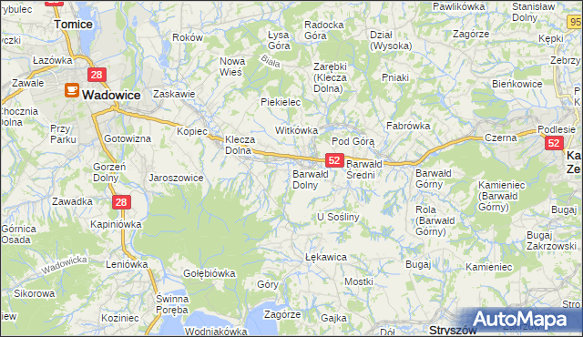 mapa Barwałd Dolny, Barwałd Dolny na mapie Targeo