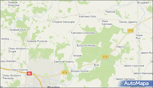 mapa Buczyno-Mikosy, Buczyno-Mikosy na mapie Targeo