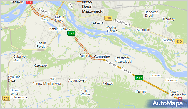 mapa Czosnów, Czosnów na mapie Targeo