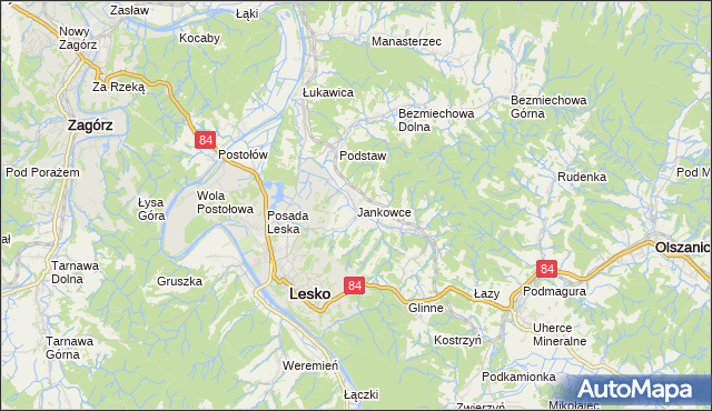 mapa Jankowce, Jankowce na mapie Targeo