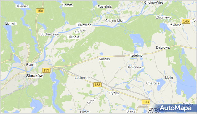 mapa Kaczlin, Kaczlin na mapie Targeo