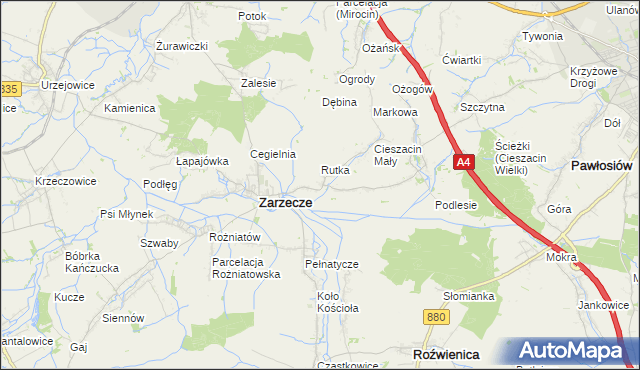 mapa Kisielów gmina Zarzecze, Kisielów gmina Zarzecze na mapie Targeo