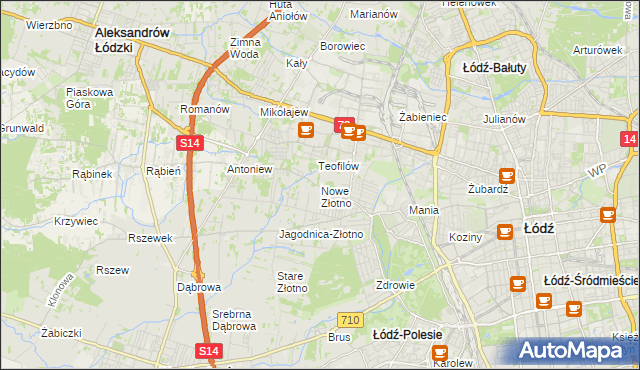 mapa Nowe Złotno, Nowe Złotno na mapie Targeo