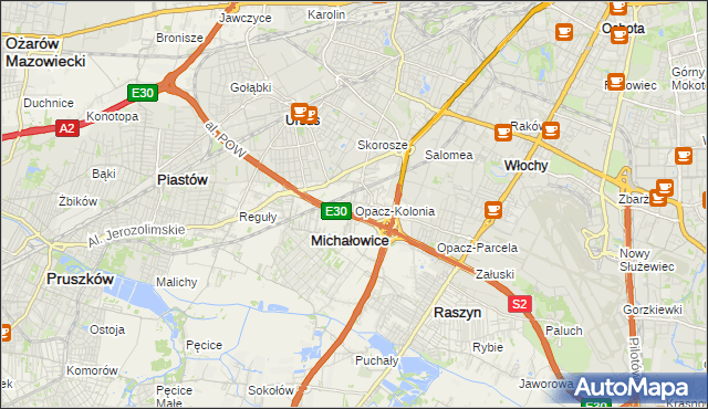 mapa Opacz-Kolonia, Opacz-Kolonia na mapie Targeo