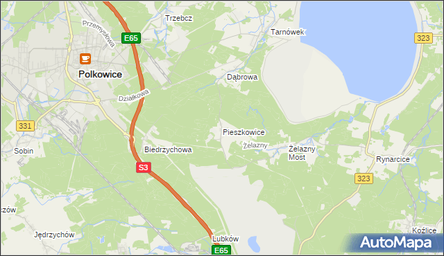 mapa Pieszkowice, Pieszkowice na mapie Targeo