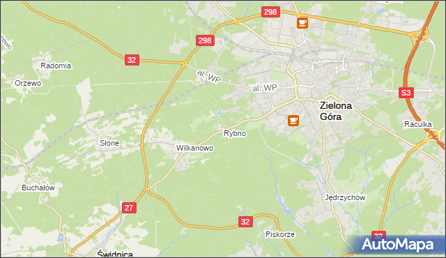 mapa Rybno gmina Świdnica, Rybno gmina Świdnica na mapie Targeo