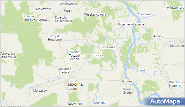 mapa Tończa gmina Jabłonna Lacka, Tończa gmina Jabłonna Lacka na mapie Targeo