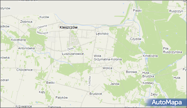 mapa Wola Grzymalina-Kolonia, Wola Grzymalina-Kolonia na mapie Targeo