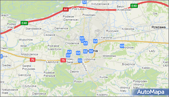 mapa Bochni, Bochnia na mapie Targeo