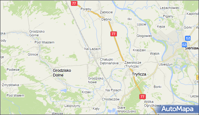 mapa Chałupki Dębniańskie, Chałupki Dębniańskie na mapie Targeo