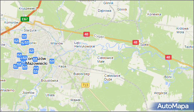 mapa Ciebłowice Małe, Ciebłowice Małe na mapie Targeo