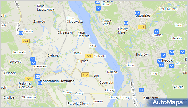 mapa Ciszyca gmina Konstancin-Jeziorna, Ciszyca gmina Konstancin-Jeziorna na mapie Targeo