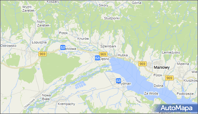 mapa Dębno gmina Nowy Targ, Dębno gmina Nowy Targ na mapie Targeo