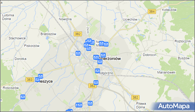 mapa Dzierżoniów, Dzierżoniów na mapie Targeo