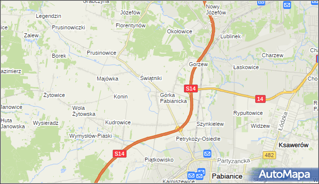 mapa Górka Pabianicka, Górka Pabianicka na mapie Targeo