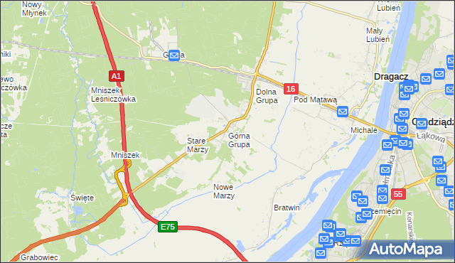 mapa Górna Grupa, Górna Grupa na mapie Targeo