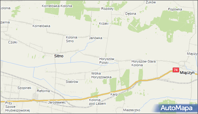 mapa Horyszów Polski, Horyszów Polski na mapie Targeo