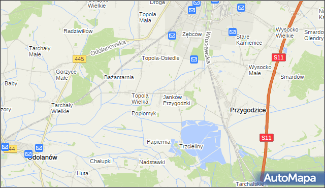 mapa Janków Przygodzki, Janków Przygodzki na mapie Targeo