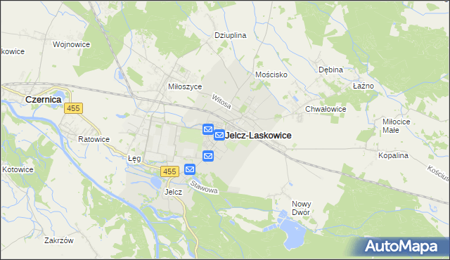 mapa Jelcz-Laskowice, Jelcz-Laskowice na mapie Targeo