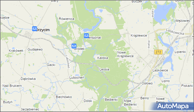 mapa Kaliska gmina Drzycim, Kaliska gmina Drzycim na mapie Targeo