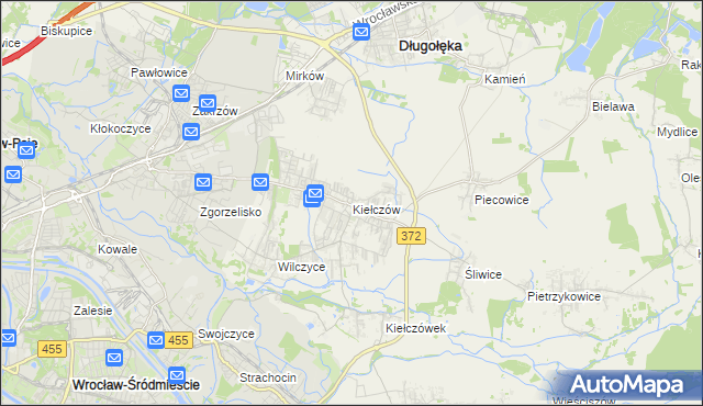 mapa Kiełczów, Kiełczów na mapie Targeo