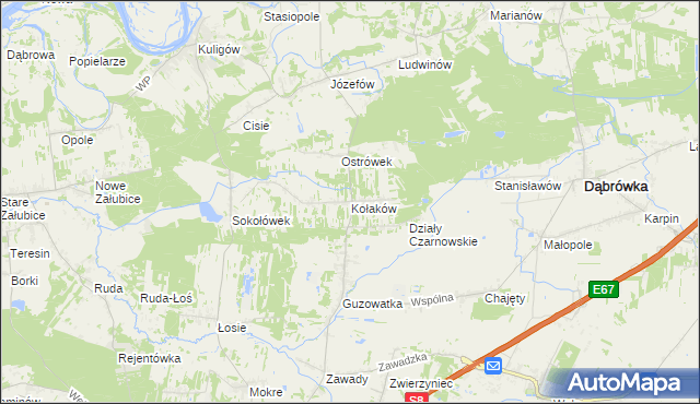 mapa Kołaków, Kołaków na mapie Targeo