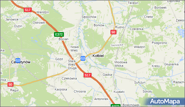 mapa Kołbiel, Kołbiel na mapie Targeo