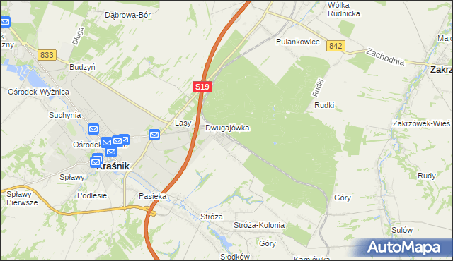 mapa Kraśnik powiat kraśnicki, Kraśnik powiat kraśnicki na mapie Targeo