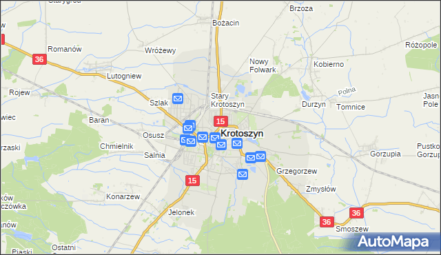 mapa Krotoszyna, Krotoszyn na mapie Targeo