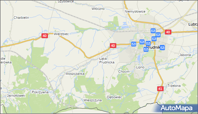 mapa Łąka Prudnicka, Łąka Prudnicka na mapie Targeo