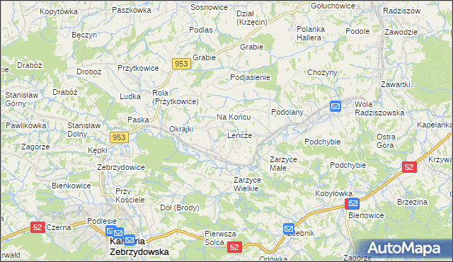 mapa Leńcze, Leńcze na mapie Targeo